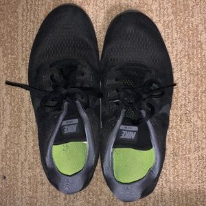 Nike All Black Running Shoes, Size 9.5